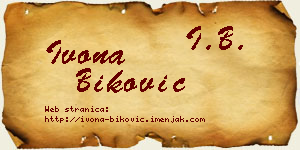 Ivona Biković vizit kartica